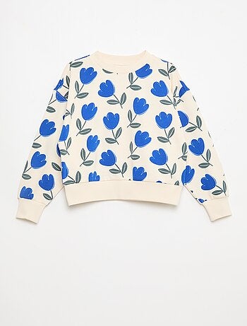 Felpa con motivo e collo rotondo