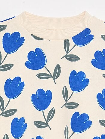 Felpa con motivo e collo rotondo