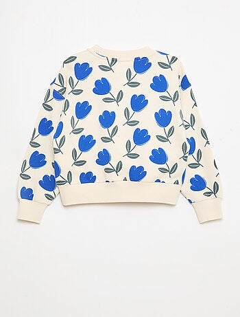 Felpa con motivo e collo rotondo