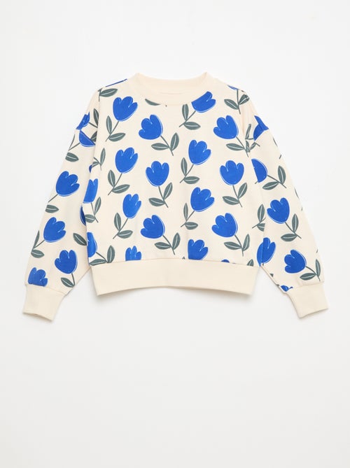 Felpa con motivo e collo rotondo - Kiabi