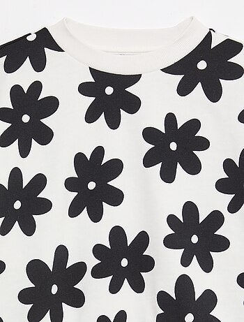 Felpa con motivo e collo rotondo