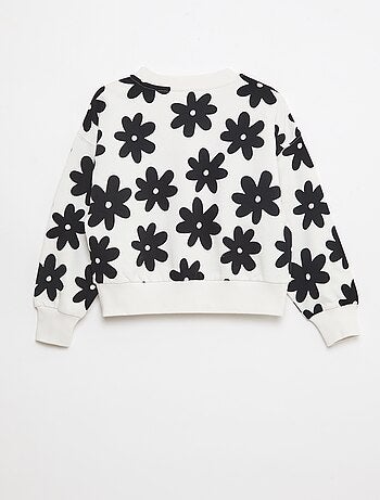 Felpa con motivo e collo rotondo