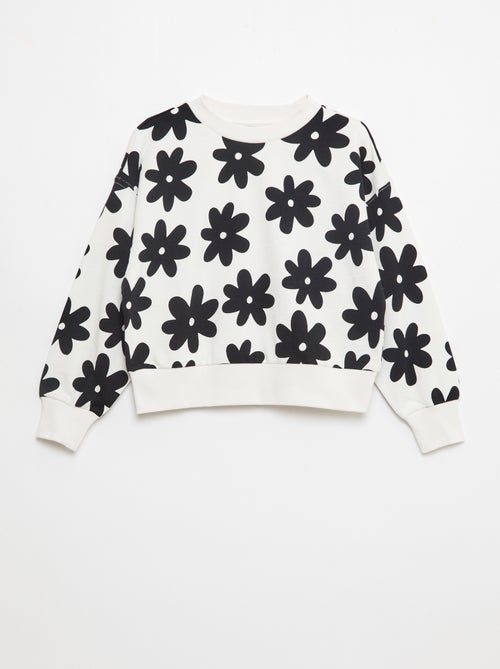 Felpa con motivo e collo rotondo - Kiabi