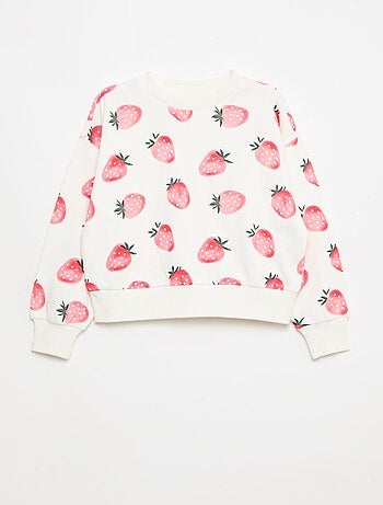 Felpa con motivo e collo rotondo