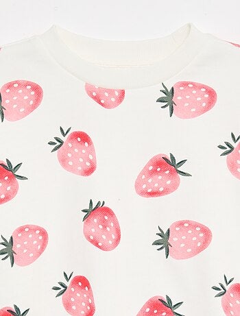 Felpa con motivo e collo rotondo