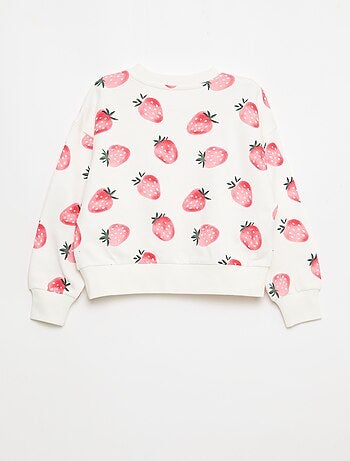 Felpa con motivo e collo rotondo