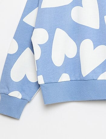 Felpa con motivo e collo rotondo