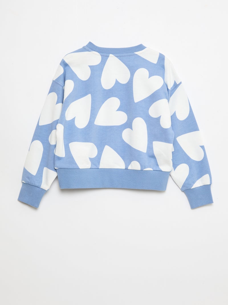 Felpa con motivo e collo rotondo Blu - Kiabi