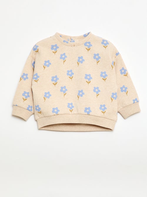 Felpa con motivo in felpa garzata - Kiabi