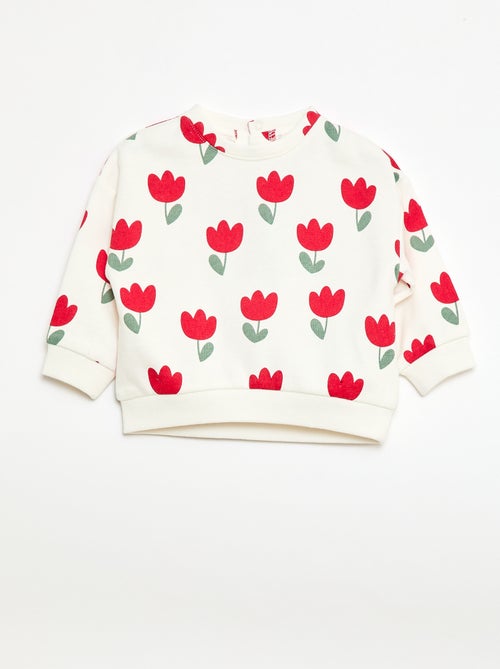 Felpa con motivo in felpa garzata - Kiabi