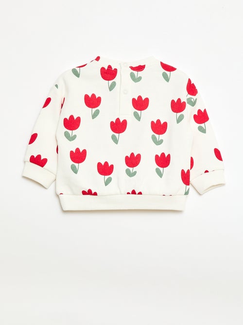 Felpa con motivo in felpa garzata - Kiabi