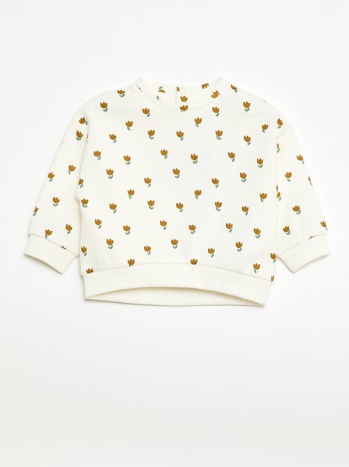 Felpa con motivo in felpa garzata - Kiabi