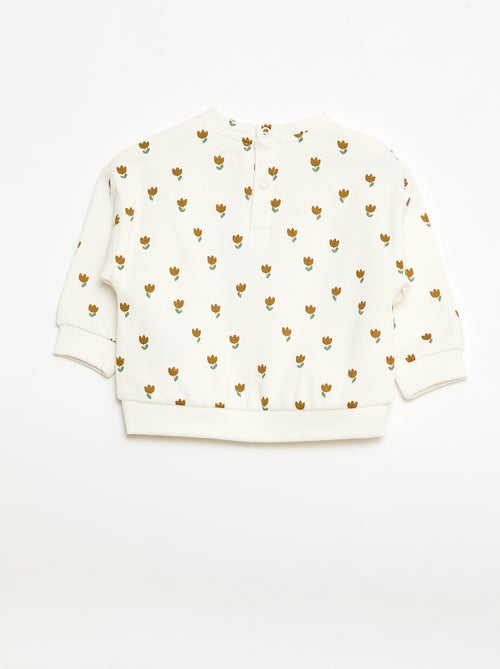 Felpa con motivo in felpa garzata - Kiabi