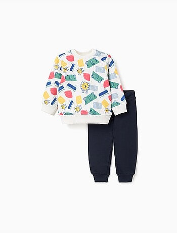 Felpa con motivo + joggers