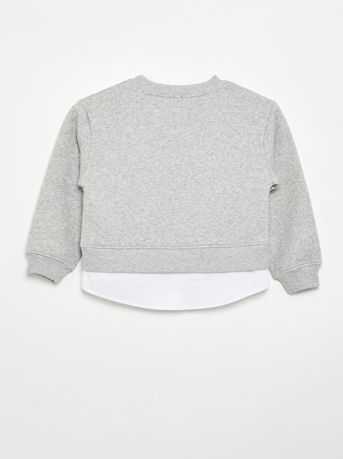 Felpa con orlo a camicia integrato e ricamo sul petto - Kiabi Felpa con orlo a camicia integrato e ricamo sul petto - Kiabi
