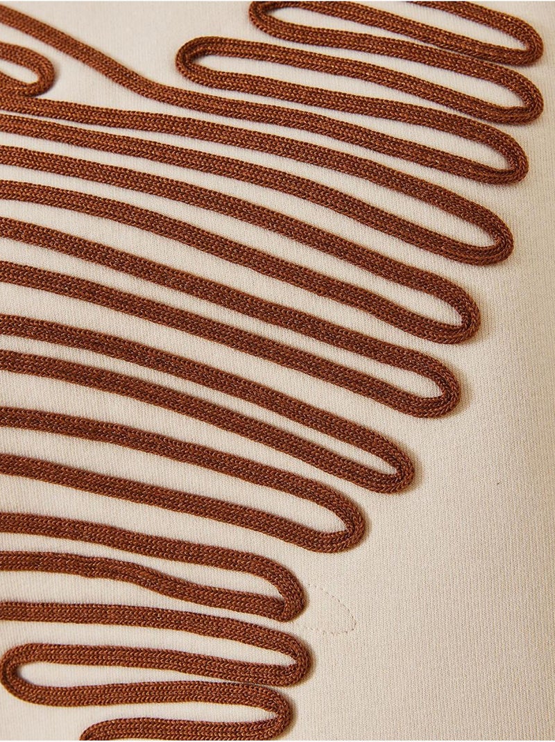 Felpa con ricamo a cuore lucci Crema - Kiabi