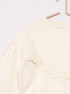 Felpa con ricamo a punto inglese - Kiabi