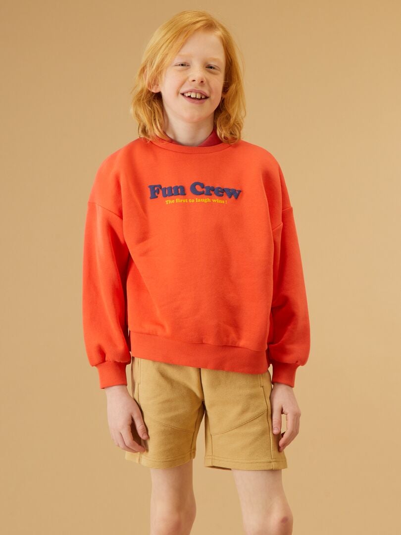 Felpa con ricamo sul davanti - Unisex ARANCIONE - Kiabi