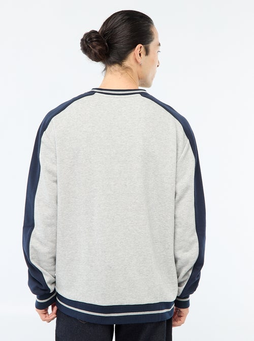 Felpa con scollo a V in french terry - Kiabi