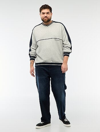 Felpa con scollo a V in French Terry