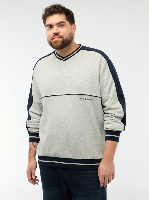 Felpa con scollo a V in French Terry - Kiabi