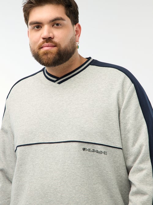 Felpa con scollo a V in French Terry - Kiabi