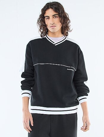 Felpa con scollo a V in french terry