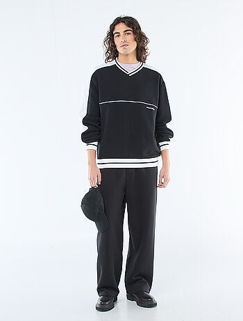 Felpa con scollo a V in french terry