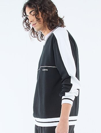 Felpa con scollo a V in french terry