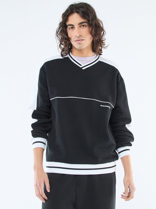 Felpa con scollo a V in french terry - Kiabi