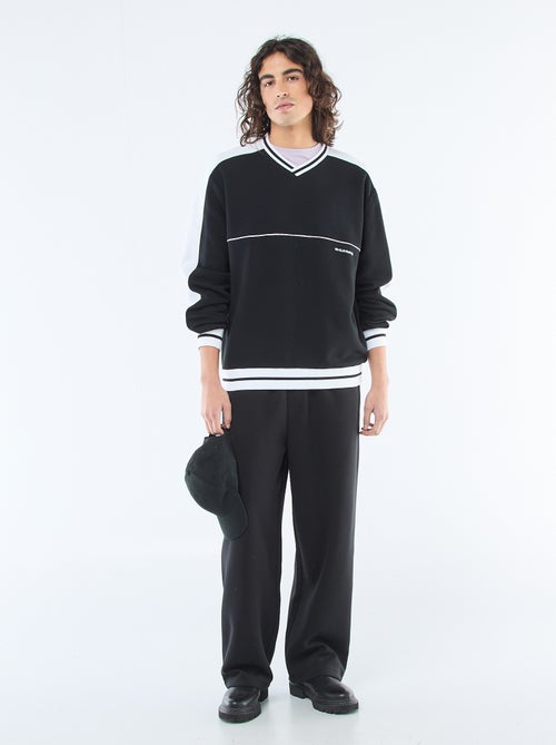 Felpa con scollo a V in french terry - Kiabi