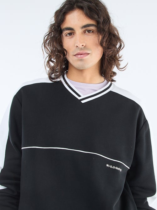 Felpa con scollo a V in french terry - Kiabi