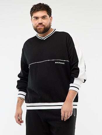 Felpa con scollo a V in French Terry