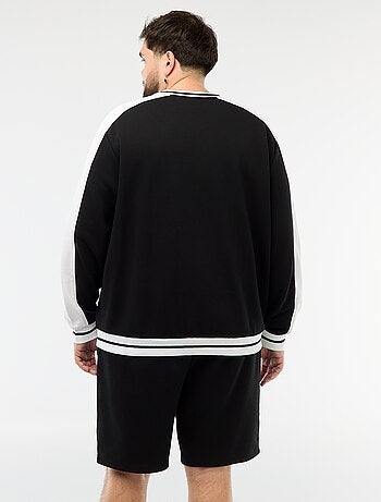 Felpa con scollo a V in French Terry