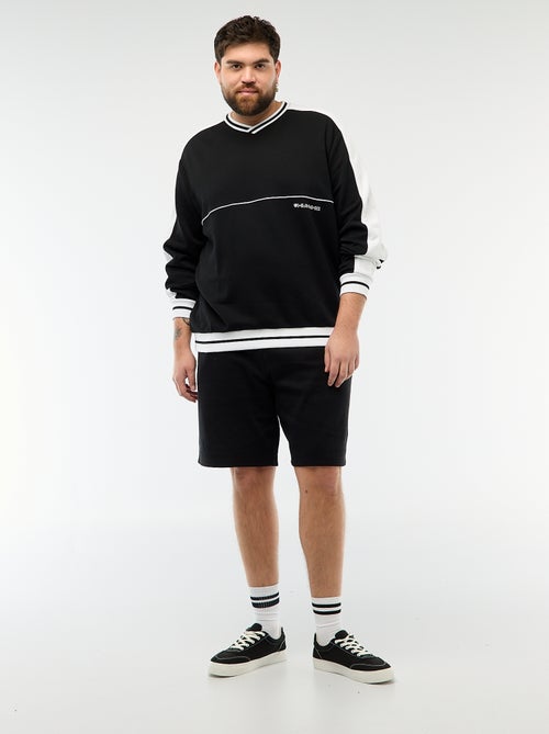 Felpa con scollo a V in French Terry - Kiabi