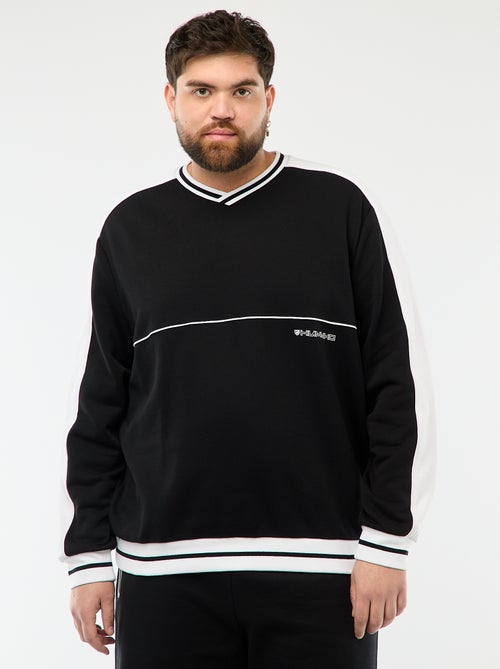 Felpa con scollo a V in French Terry - Kiabi