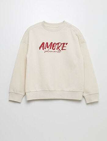 Felpa con scollo tondo e stampa - So Easy