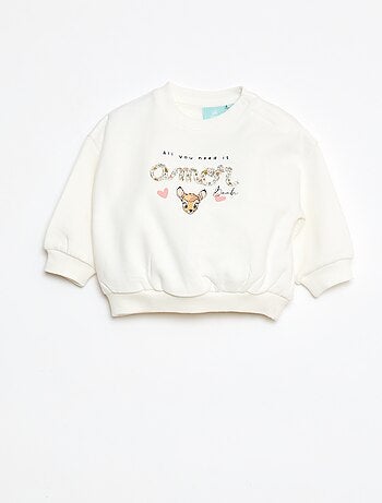 Felpa con scollo tondo e stampa 'Minou''Disney'