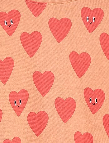 Felpa con scollo tondo e stampa davanti/dietro