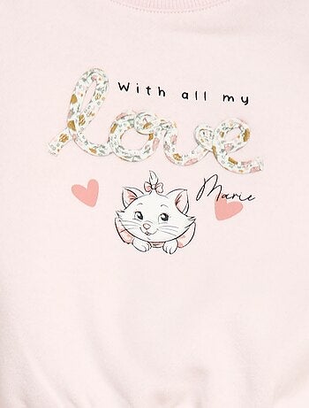 Felpa con scollo tondo e stampa 'Minou''Disney'
