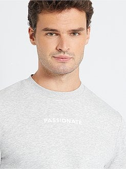 Taglie forti Uomo - Felpa con scritta eco-sostenibile + 190 cm - Kiabi