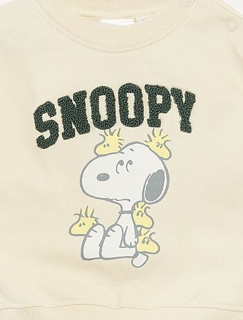 Felpa con stampa animata 'Snoopy' in pile di cotone
