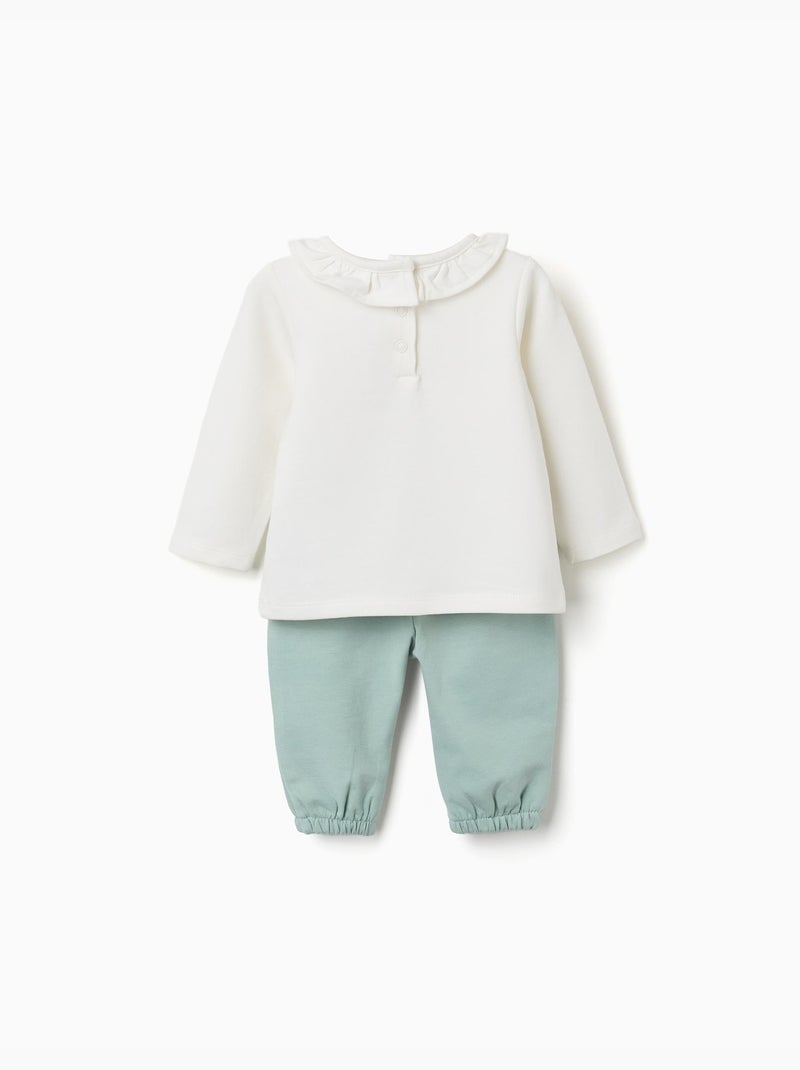 Felpa con stampa arcobaleno + pantaloni Bianco - Kiabi