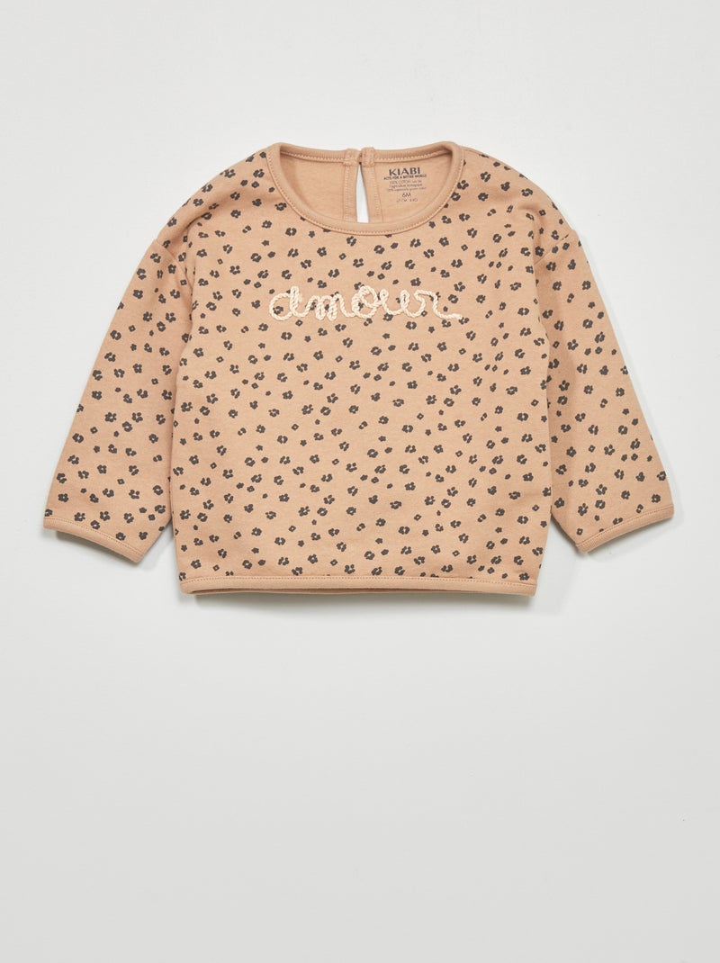 Felpa con stampa BEIGE - Kiabi