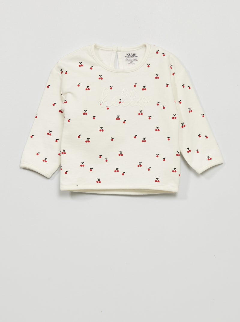 Felpa con stampa BIANCO - Kiabi