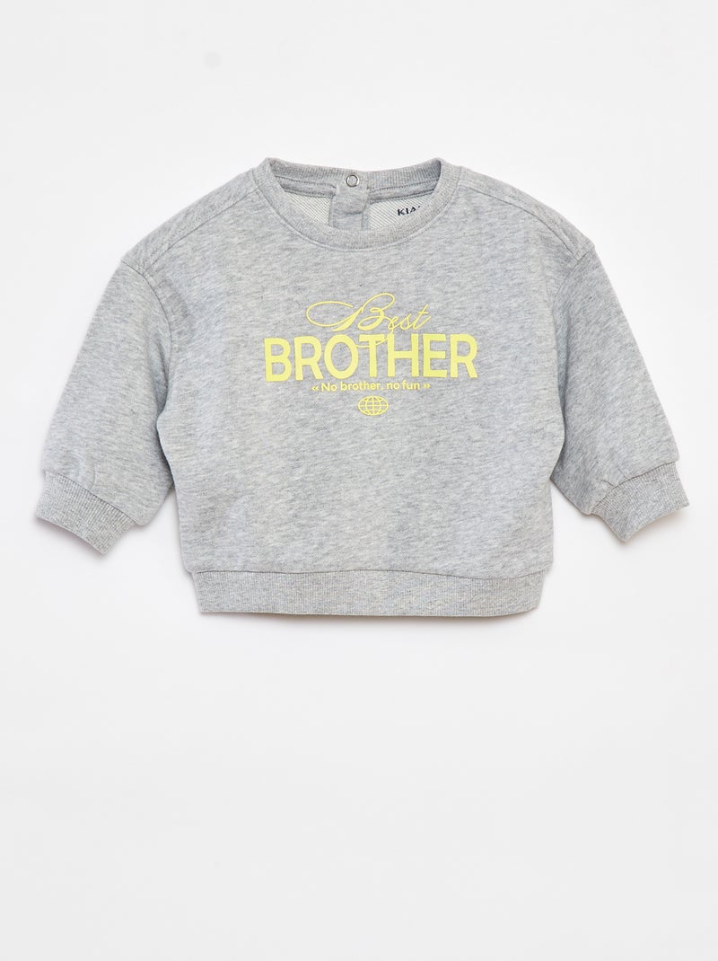 Felpa con stampa Brother GRIGIO - Kiabi