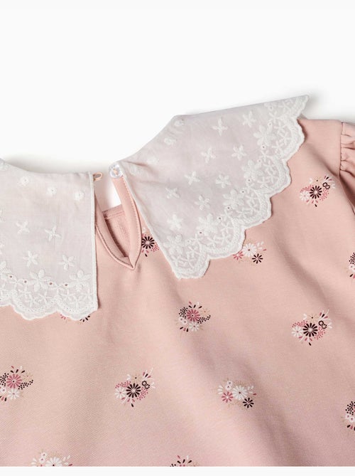 Felpa con stampa floreale e maxi colletto - Kiabi