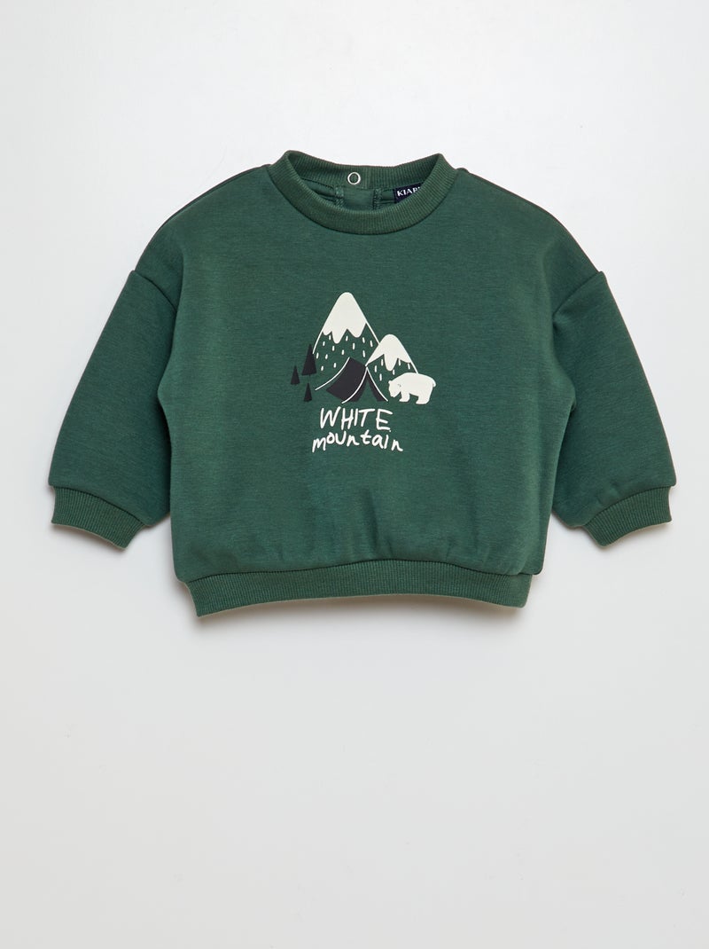 Felpa con stampa 'montagna' VERDE - Kiabi