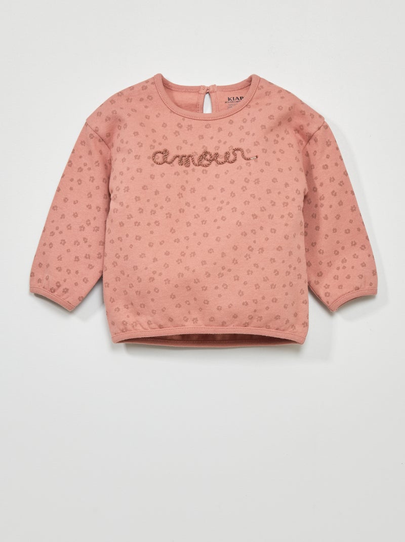 Felpa con stampa ROSA - Kiabi