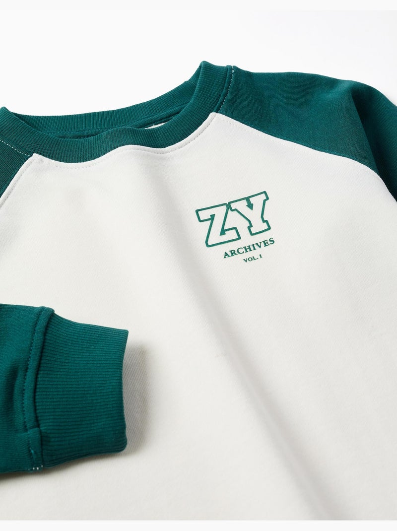 Felpa con stampa zy sul petto Verde scuro - Kiabi
